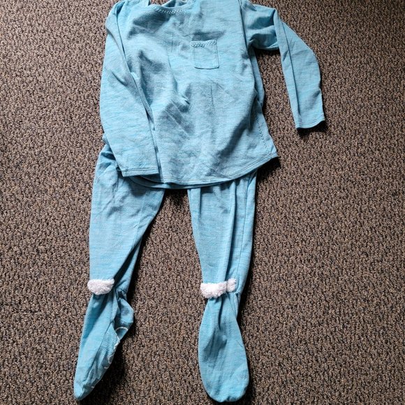 Cuddl Duds Light Blue  White  Fuzzy Footed Pajamas Size Small - Picture 4 of 9